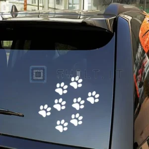 Adesivo Impronte Di Zampa Di Gatto per Auto Nero Lucido