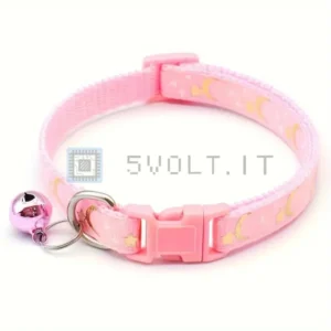 Collare per Animali Domestici Rosa con Campanella Regolabile