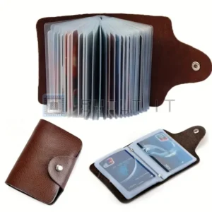 Porta Carte Di Credito Semplice Rosso Solido in Pelle PU