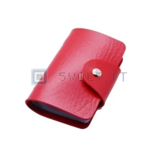 Porta Carte Di Credito Semplice Rosso Solido in Pelle PU