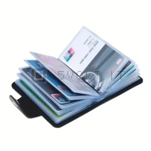 Porta Carte Di Credito Semplice Rosso Solido in Pelle PU