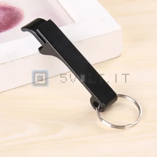 Apribottiglie Nero Portachiavi Portatile Alluminio