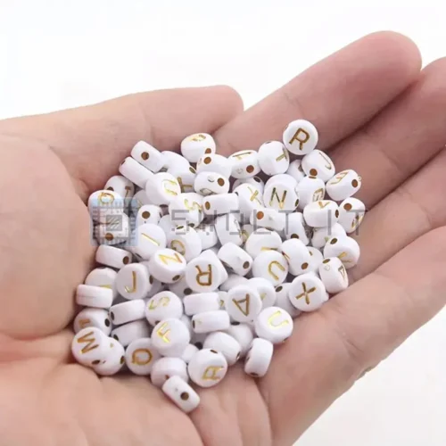 100pz Lettera Mista Acrilico 7mm Perline per Gioielli