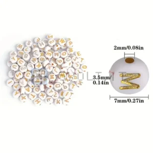 100pz Lettera Mista Acrilico 7mm Perline per Gioielli