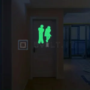 Adesivo Luminoso Toilette Da Parete In PVC Autoadesivo