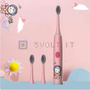 Spazzolino Elettrico Bambini Rosa Cartoon Space 3 Testine