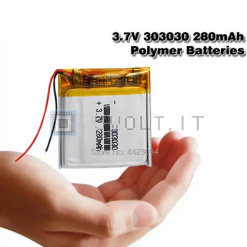 Batteria LiPo al Litio 303030 3.7V 280mAh Ricaricabile