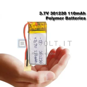 Batteria LiPo al Litio 301230 3.7V 80mAh Ricaricabile