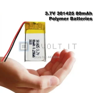 Batteria LiPo al Litio 301425 3.7V 80mAh Ricaricabile