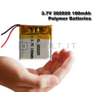 Batteria LiPo al Litio 302020 3.7V 100mAh Ricaricabile