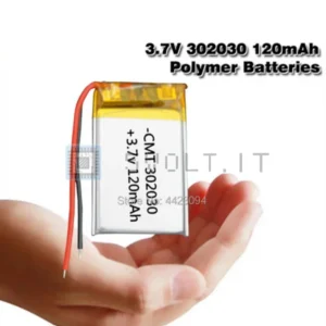 Batteria LiPo al Litio 302030 3.7V 120mAh Ricaricabile