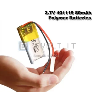 Batteria LiPo al Litio 401119 3.7V 80mAh Ricaricabile