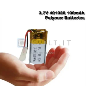 Batteria LiPo al Litio 401020 3.7V 100mAh Ricaricabile