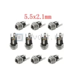 5Pzi Connettore da Pannello Femmina 5.5mmX2.1mm Jack