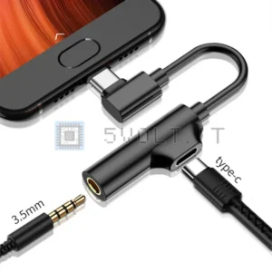 Adattatore USB Convertitore Type C a Jack 3,5mm 2 in 1