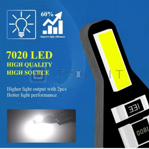 Coppia Lampade T10 W5W Bianco Luci Interne 6000K Canbus