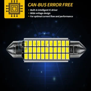 2Pzi Lampade C5W C10W 36mm No Error Canbus Targa 27SMD 3014