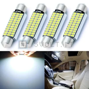 2Pzi Lampade C5W C10W 36mm Targa Interni 27SMD 3014 200lm