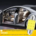 2Pzi Lampade C5W C10W 36mm Targa Interni COB 7000K Bianco