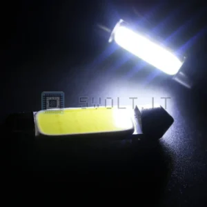 2Pzi Lampade C5W C10W 36mm Targa Interni COB 7000K 12SMD