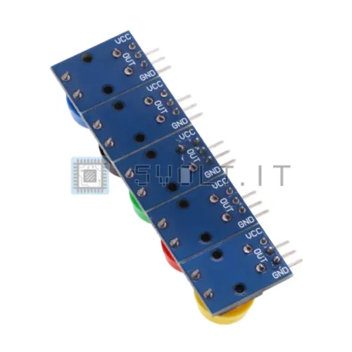 Modulo 5 Pulsanti Colorati 12x12mm Tattili per Arduino