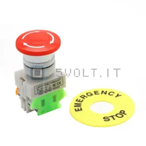 Pulsante Arresto Emergenza 660V 10A Fungo Rosso AC DPST