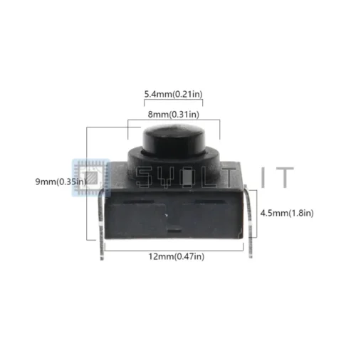 5pz Interruttore a Pulsante Torcia CB-1212-112D 2pin 1A 30V