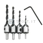 4pz Punte Trapano da Banco per Legno 3-6mm Alesatura