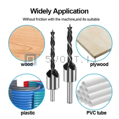 4pz Punte Trapano da Banco per Legno 3-6mm Alesatura