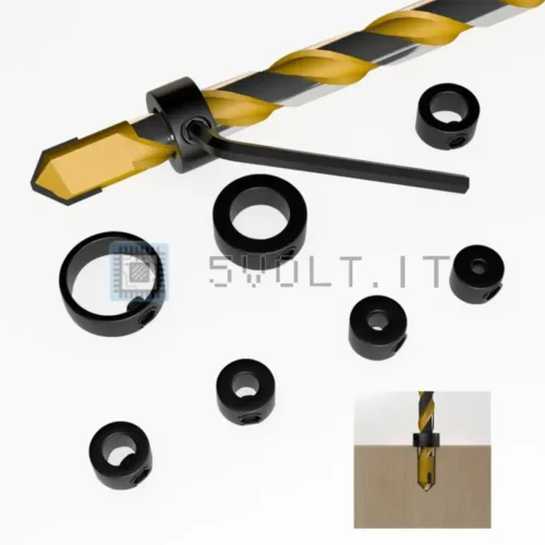 9pz 3-16mm Bit Stop Anello per Punte Trapano Posizionatore