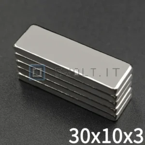 1pz Magnete Neodimio 30x10x3mm Rettangolare N35