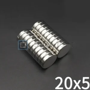 1pz Magnete Neodimio 20x5mm Tondo N35