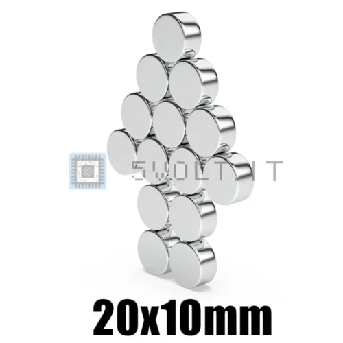 1pz Magnete Neodimio 20x10mm Tondo N35