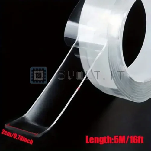 Nastro Adesivo Trasparente Doppia Faccia 500x2cm Nano