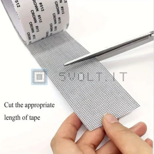 Nastro Patch Riparazione Rete Zanzariera 2Mx5cm Grigio