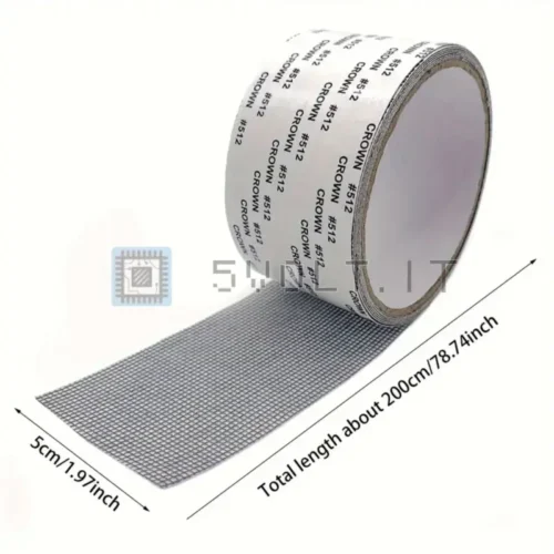 Nastro Patch Riparazione Rete Zanzariera 2Mx5cm Grigio