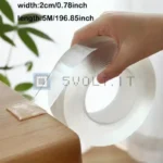 Nastro Biadesivo Trasparente Nano 5Mx2cm Riutilizzabile