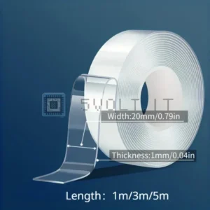 Nastro Biadesivo Trasparente Nano 5Mx2cm Riutilizzabile