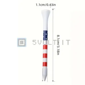 Set 6pz Tee da Golf Bandiera Americana in Bambù
