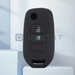 Cover Chiave Silicone Nera per Renault 3 Pulsanti