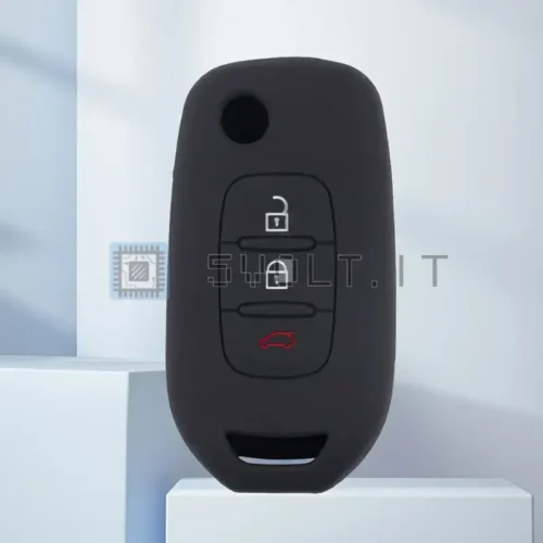 Cover Chiave Silicone Nera per Renault 3 Pulsanti