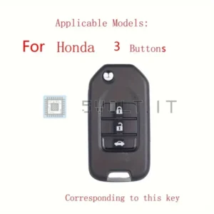 Cover Chiave Silicone Nera per Honda 3 Pulsanti