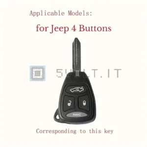 Cover Chiave Silicone Nera per Chrysler Jeep Wrangler