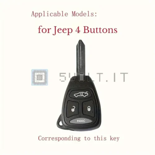 Cover Chiave Silicone Nera per Chrysler Jeep Wrangler