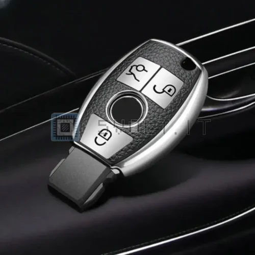 Guscio Chiave Plastica Argento per Mercedes Classe A B C E S