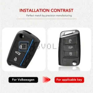 Cover Chiave Nero Blu per Golf 7 Tiguan Passat Octavia Leon