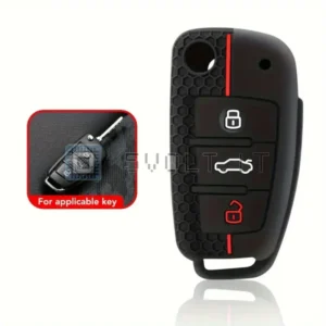 Cover Chiave Silicone per Chiavi Auto Audi Nero Blu