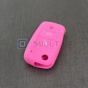 Cover Chiave Silicone per Volkswagen Rosa 3 Pulsanti