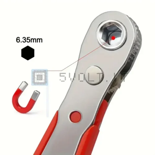 Chiave a Cricchetto in Plastica a 36 Denti Magnetica Metallo