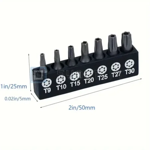 Set 7pz Punte Cacciavite Torx T9-T30 Acciaio Esagonali